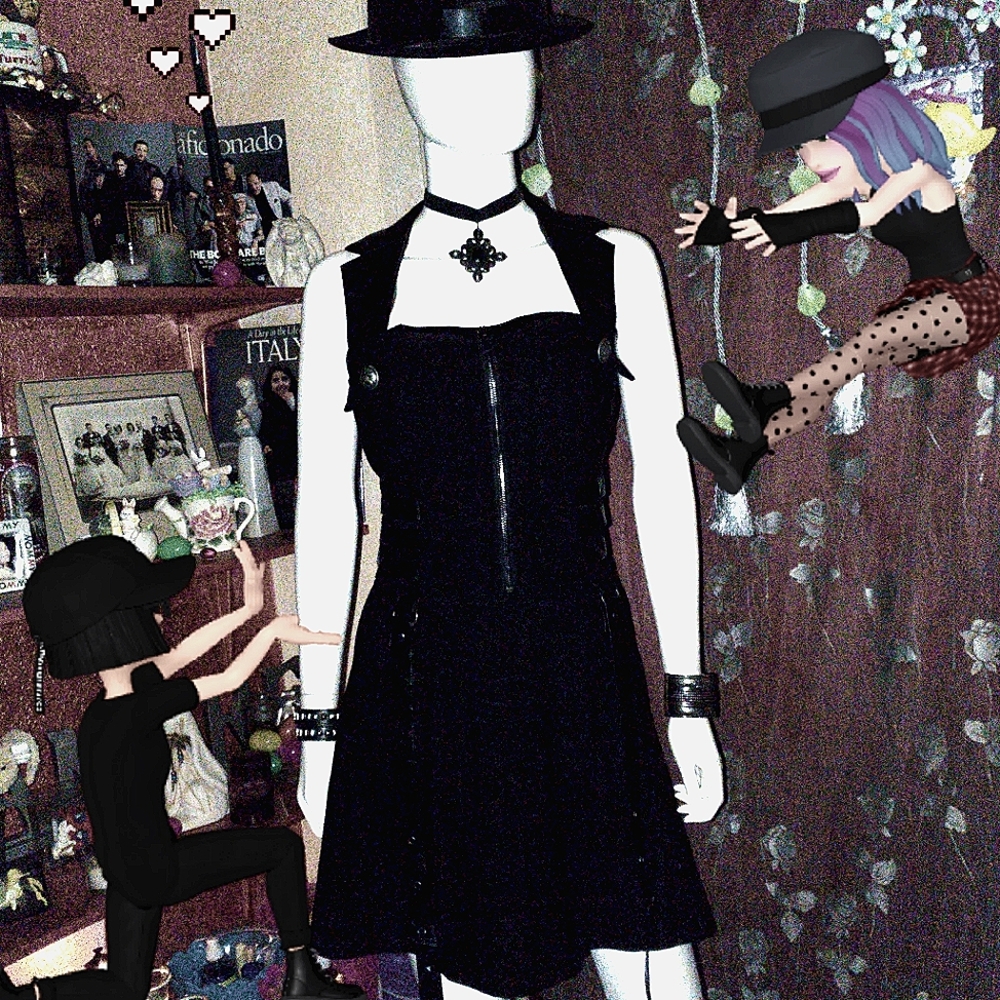 NWOT 🖤Very Cool Goth 🕸Black Halter Style Dress Size L🖤 - Picture 2 of 11